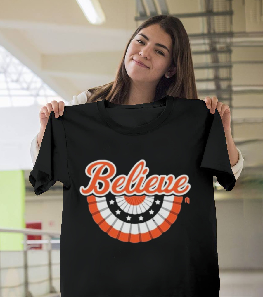 Believe Playoffs 2024 Stars Stripes Banner T-Shirt