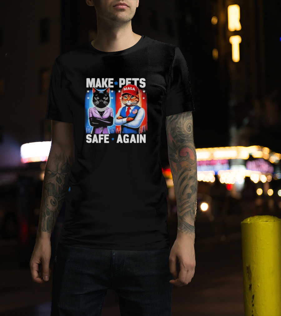 Make Pets Safe Again MAGA Cat And Dog Debate T-Shirt