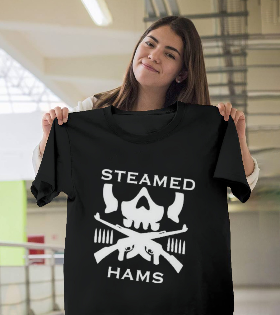 Simpsons Steamed Hams Skull Guns Memes T-Shirt