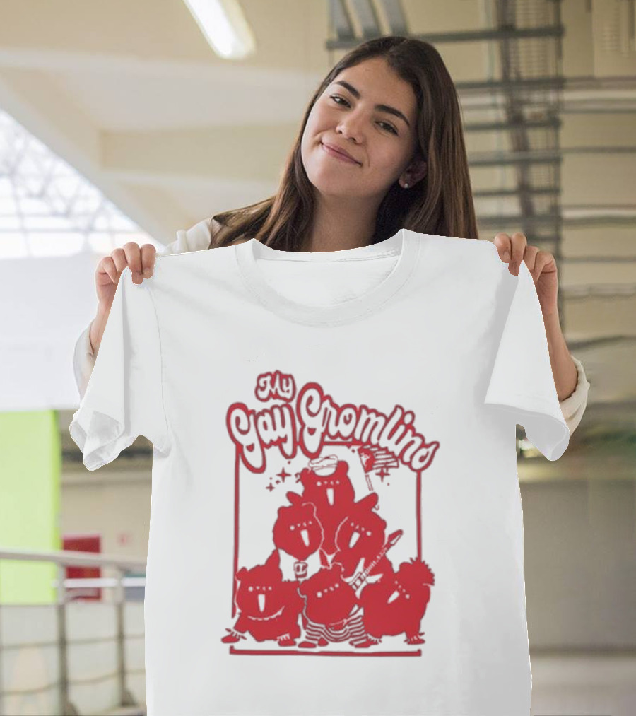 My Gay Gromlins 2024 Red Cartoon Characters with Instruments T-Shirt