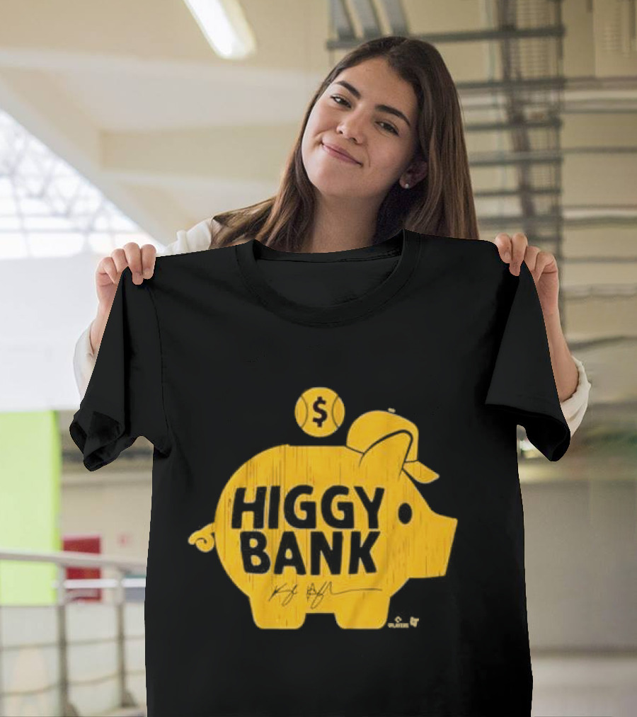 Kyle Higashioka Higgy Bank Piggy with Baseball Cap T-Shirt
