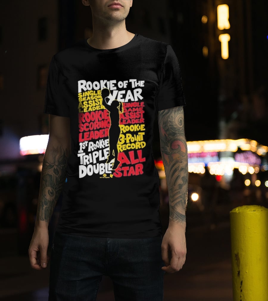 Caitlin Clark Rookie Of The Year Single Season And Game Assist Scoring Leader Triple Double 3-Point Record All Star Indiana Fever T-Shirt