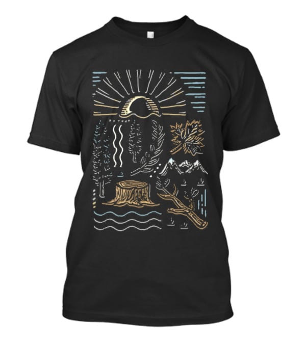 Wild Tapestry Vintage The Am Nature Scene Sunrise Mountains Trees T-Shirt