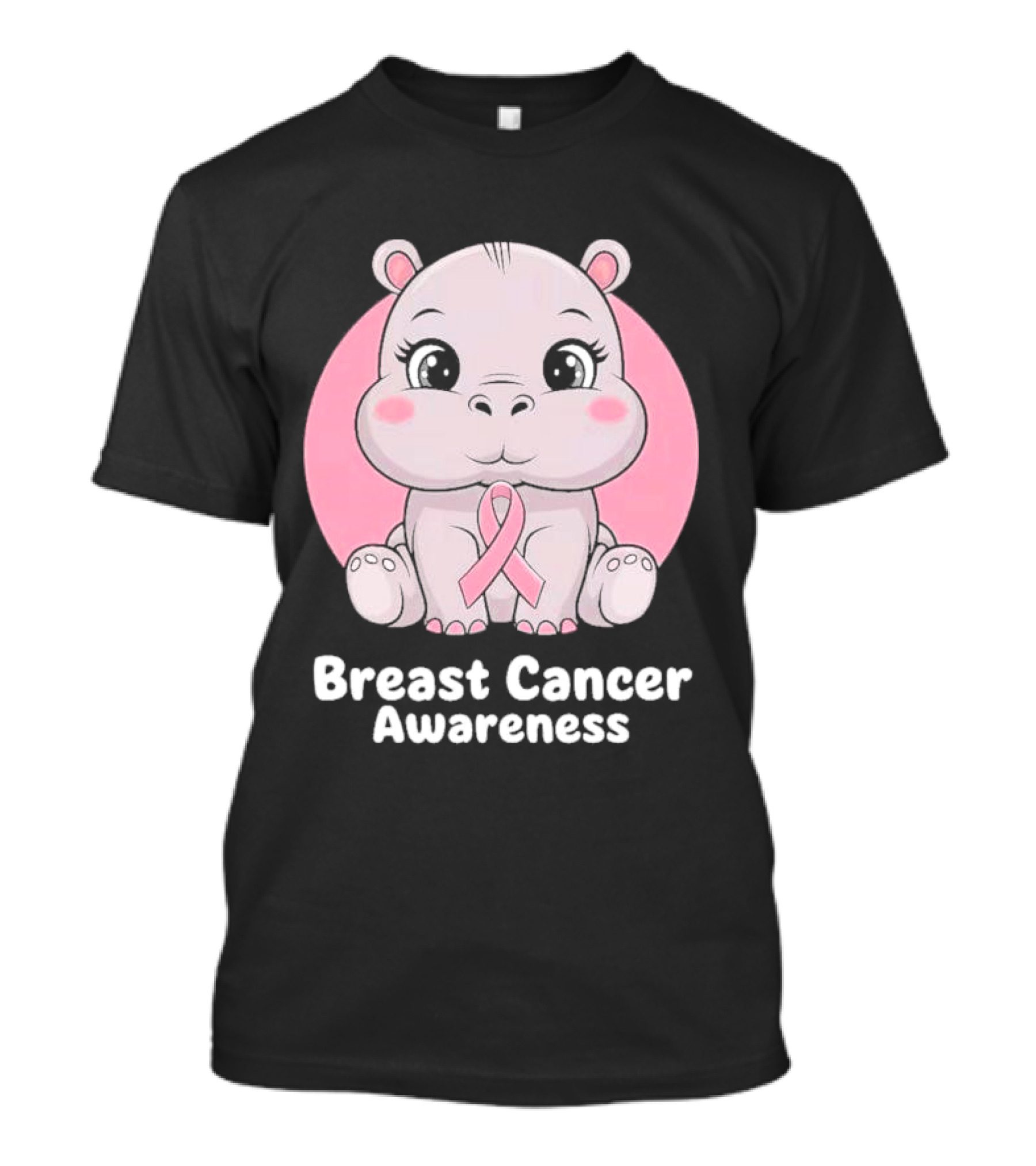 Breast Cancer Awareness Hippo Pink T-Shirt