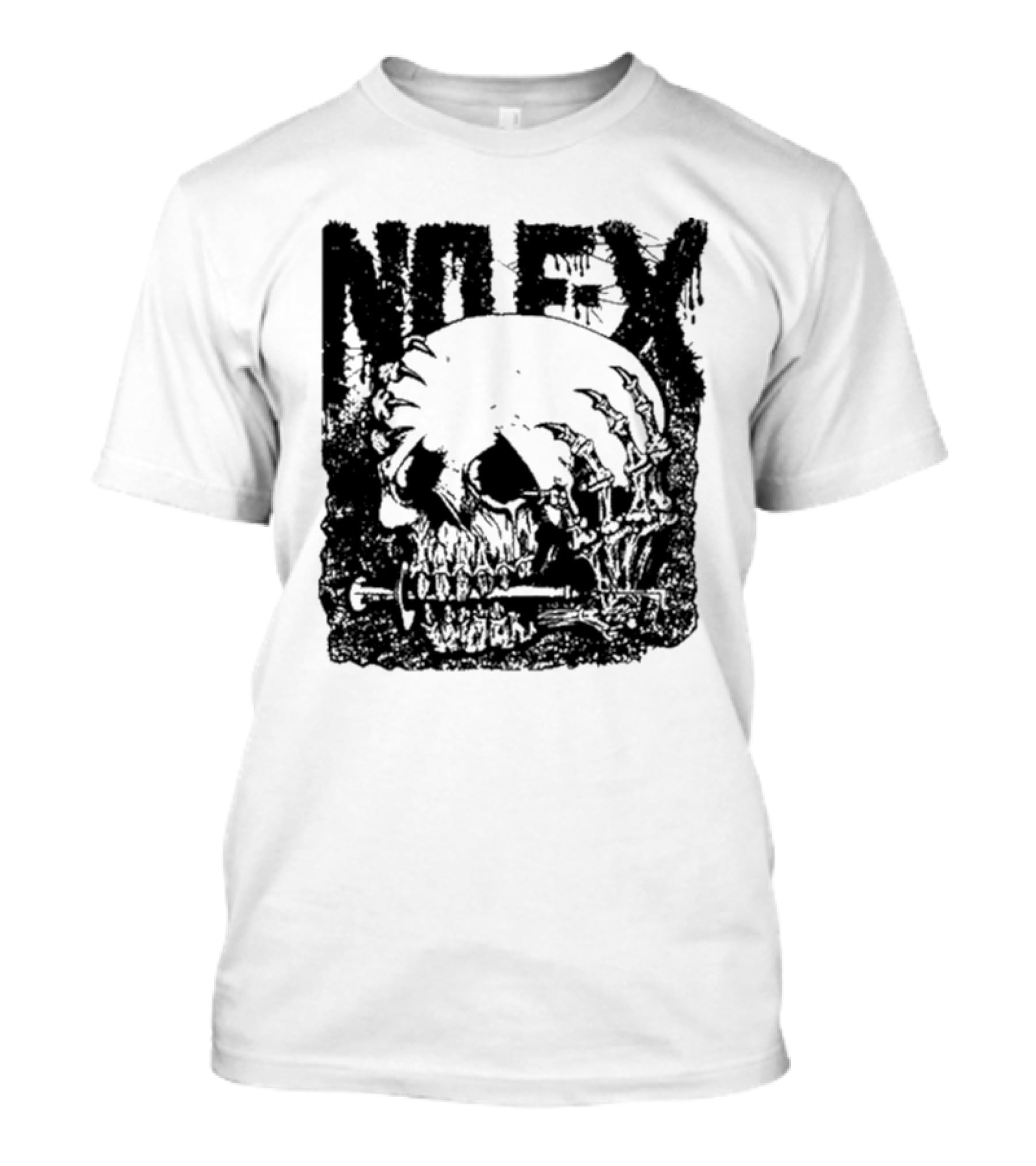 NOFX OG Skull With Skeleton Hand And Screwdriver T-Shirt