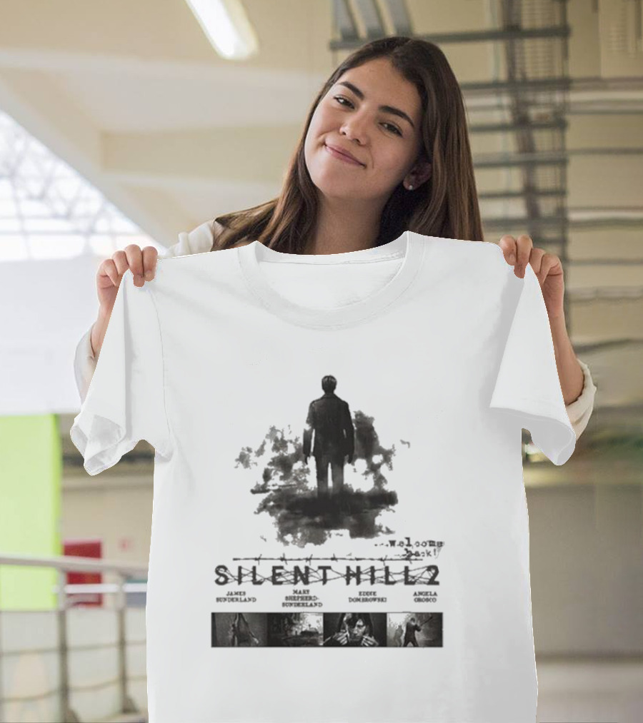 Silent Hill 2 Welcome to Silent Hill James Sunderland Maria Eddie Dombrowski Angela Orosco T-Shirt