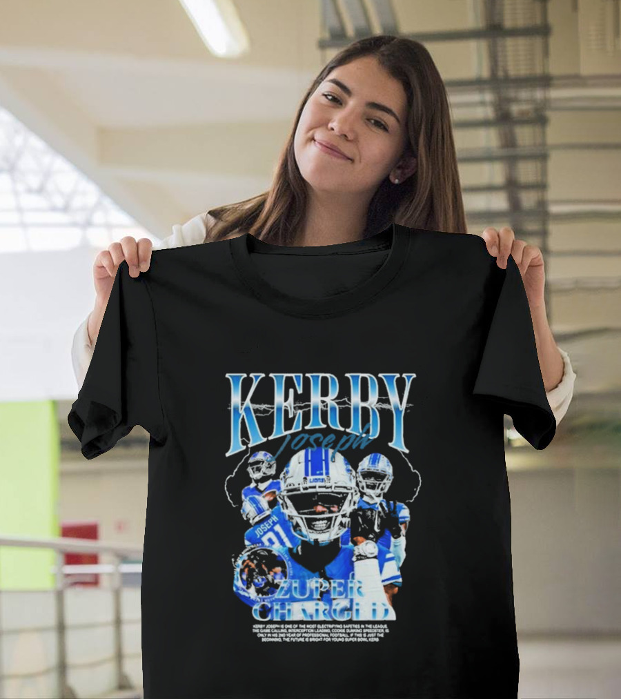 Kerby Joseph Zuper Charged Lions Football Bootleg T-Shirt