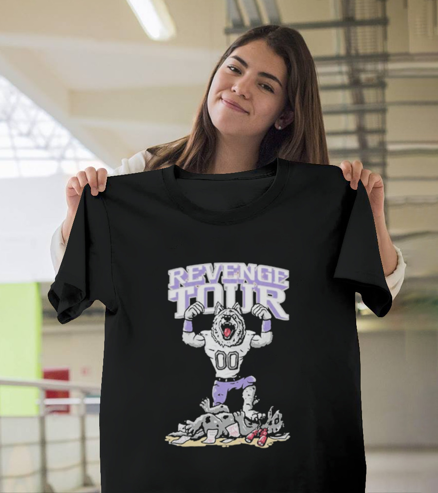 Revenge Tour Wolf Mascot Standing Over Defeated Opponent T-Shirt