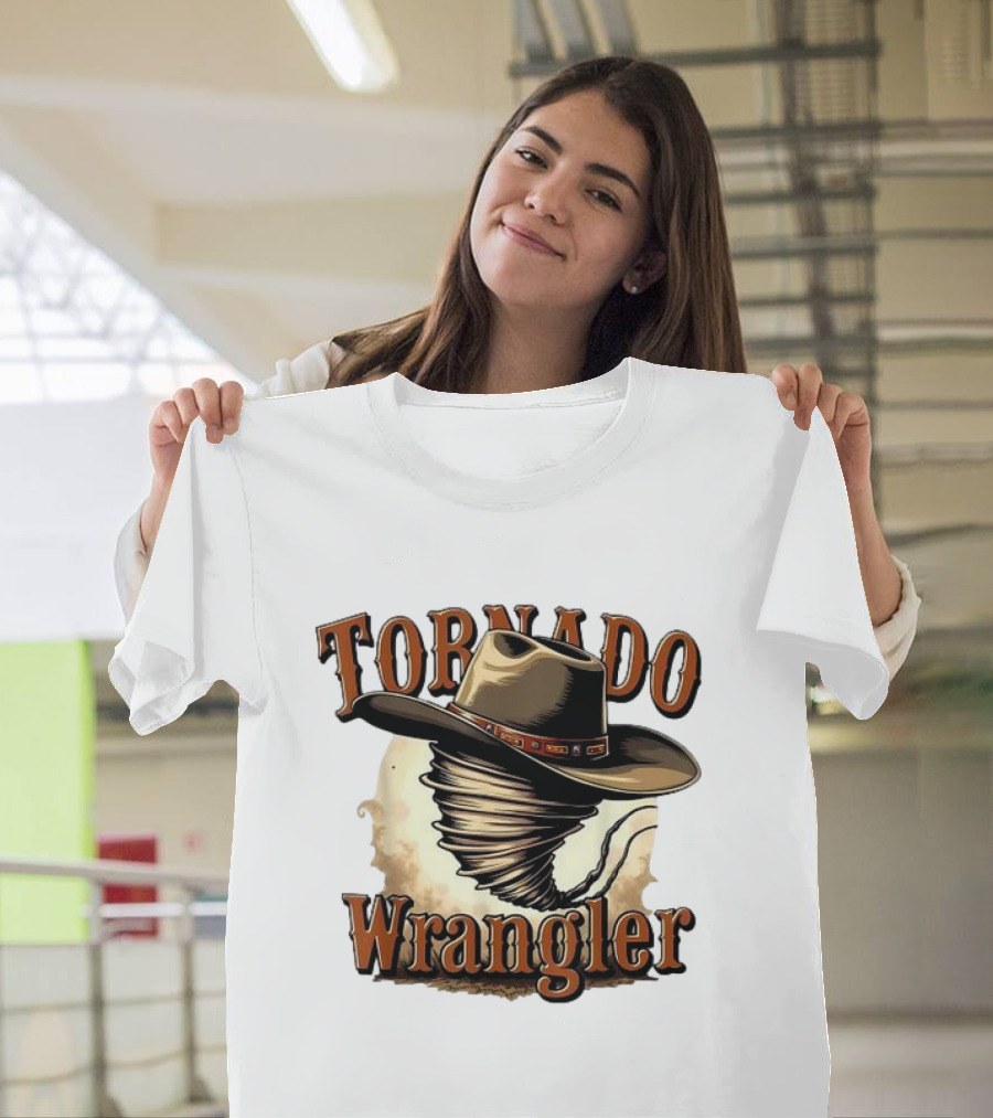 Tornado Wrangler Cowboy Hat twister T-Shirt