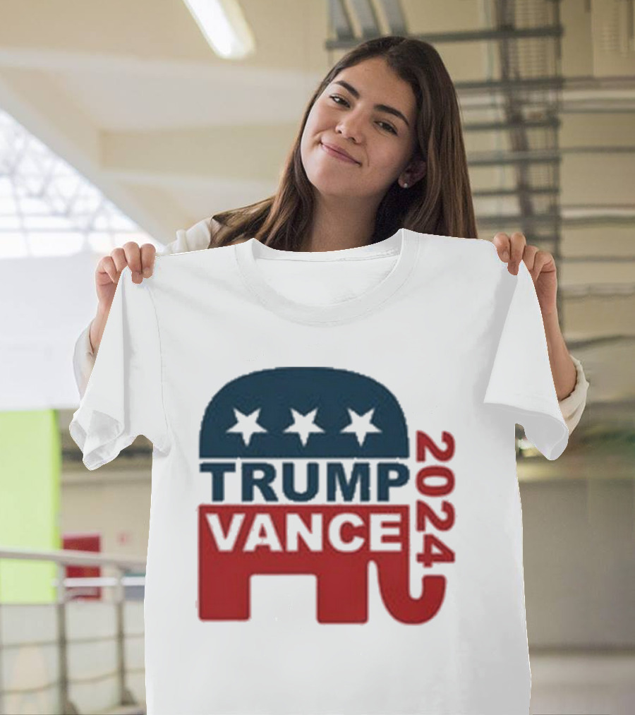 Trump Vance 2024 GOP Elephant Stars T-Shirt