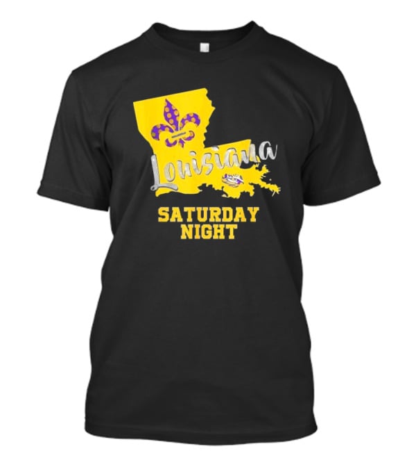Louisiana Saturday Night LSU Tigers Fleur De Lis T-Shirt