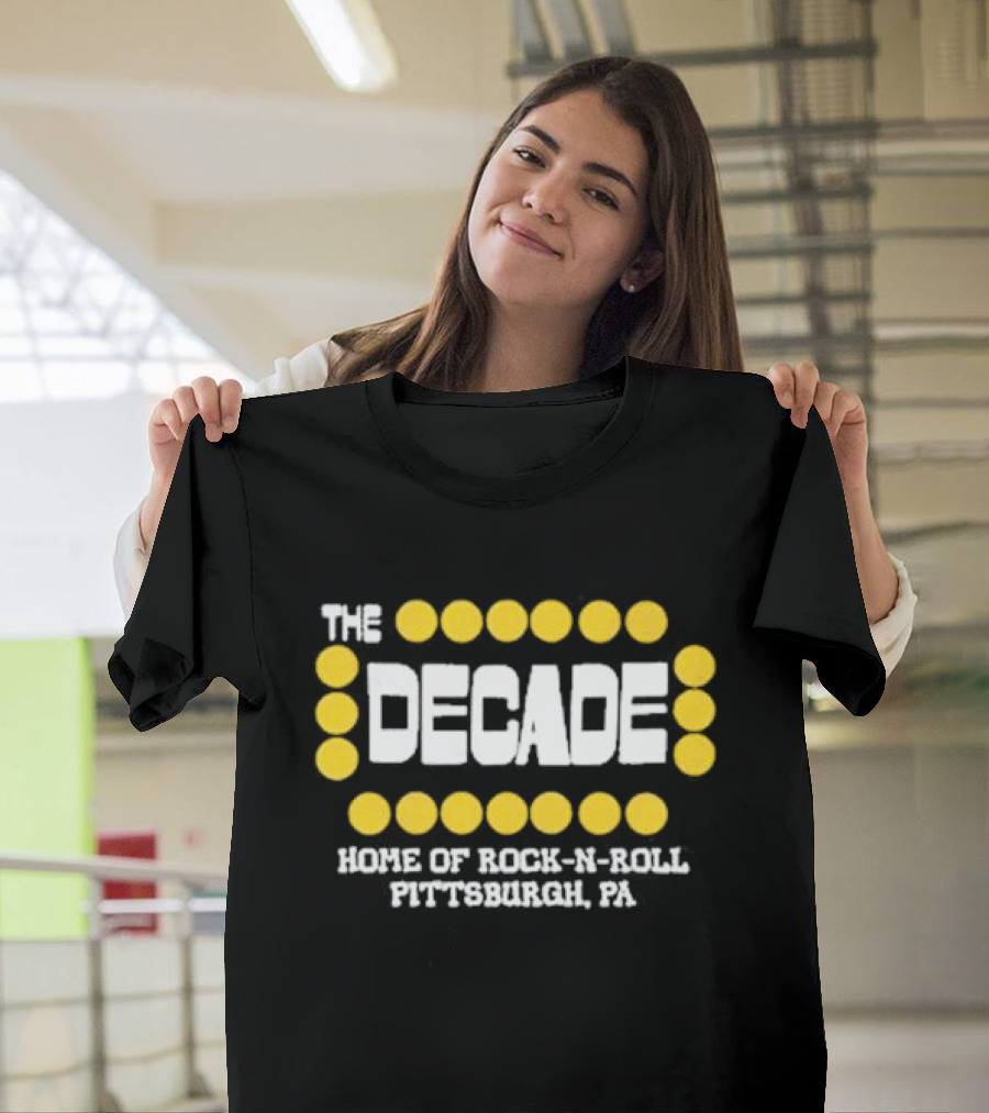 The Decade Home of Rock-N-Roll Pittsburgh PA Yellow Dot Frame T-Shirt