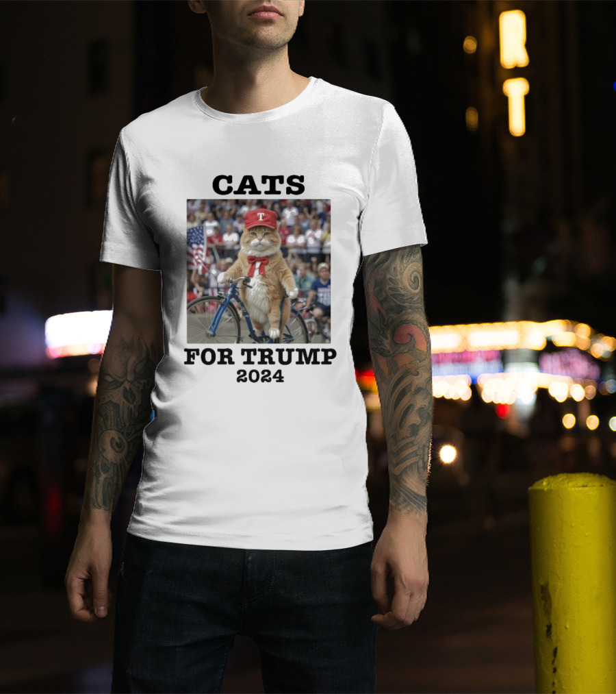 Cats For Trump Ride A Bike Make America Great Again T-Shirt