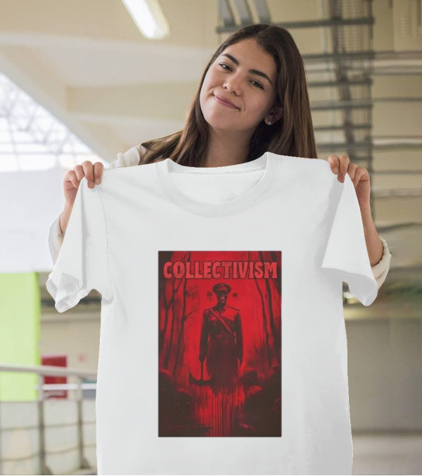 Collectivism Anti Communist Imagery Red Uniform Forest Setting T-Shirt