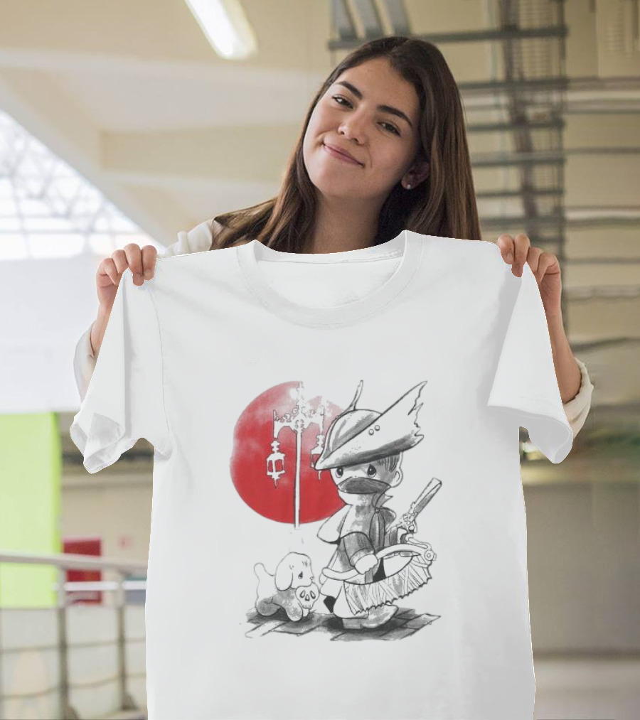 Consciousness Is A Lake Herry Johnson Hunter and Dog in Red Circle with Lanterns T-Shirt