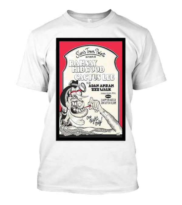 Ramsay Midwood Cactus Lee Adam Amram Zzz Walk One Night Only Sam's Town Point October 26 2024 Austin TX Tour T-Shirt