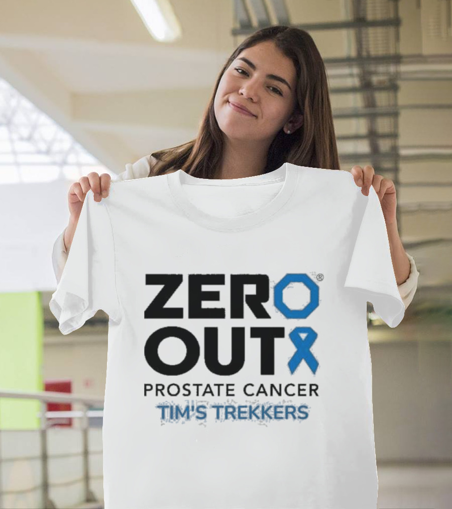 Zero Out Prostate Cancer Tim's Trekkers Awareness Blue T-Shirt