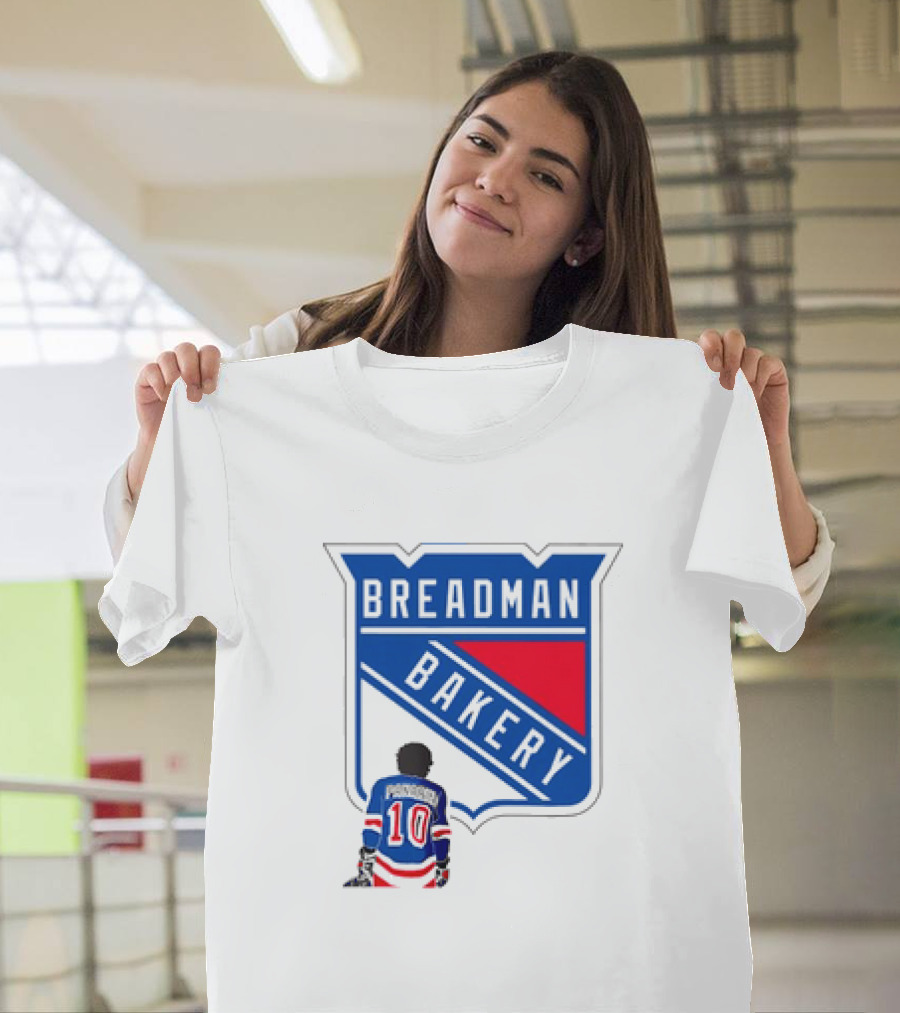 Breadman Bakery Artemi Panarin 10 True Blue New York Rangers Fan T-Shirt