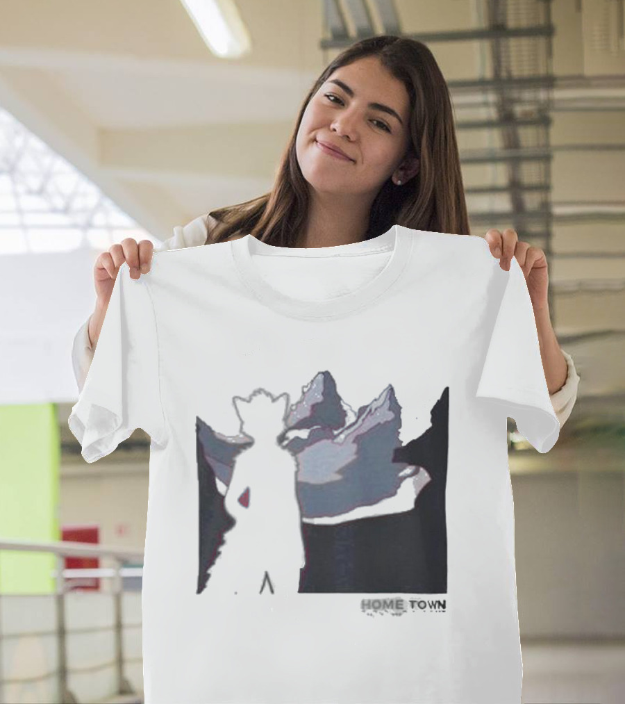 The Fox Nest Store Home Town Silhouette With Mountains Background T-Shirt