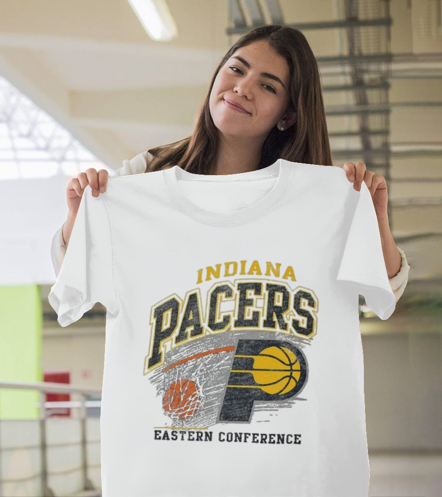 Indiana Pacers Eastern Conference Basketball Logo Adult Franklin Amp Up T-Shirt