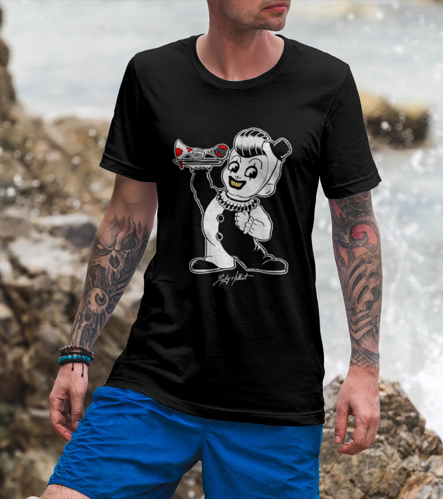 Lucky Hellcat Big Boy Creepy Clown With Chainsaw T-Shirt