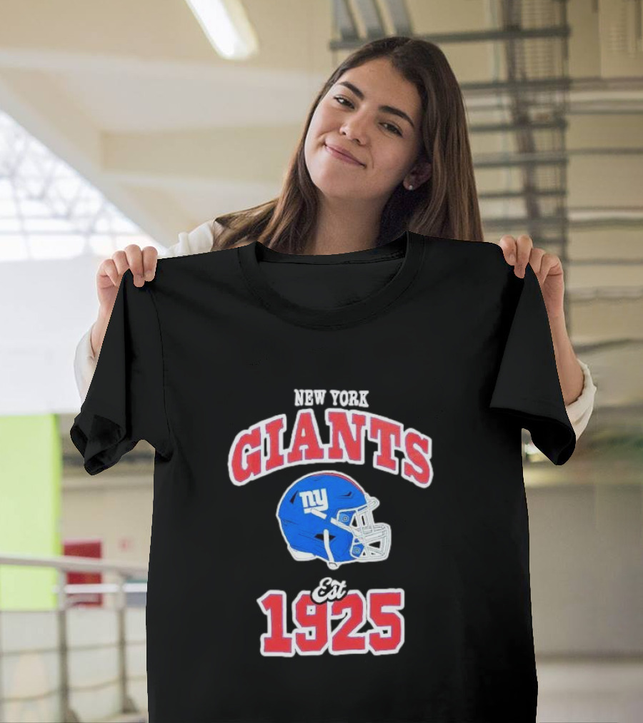 New York Giants Est 1925 Blue Helmet Aleali May Collaboration T-Shirt