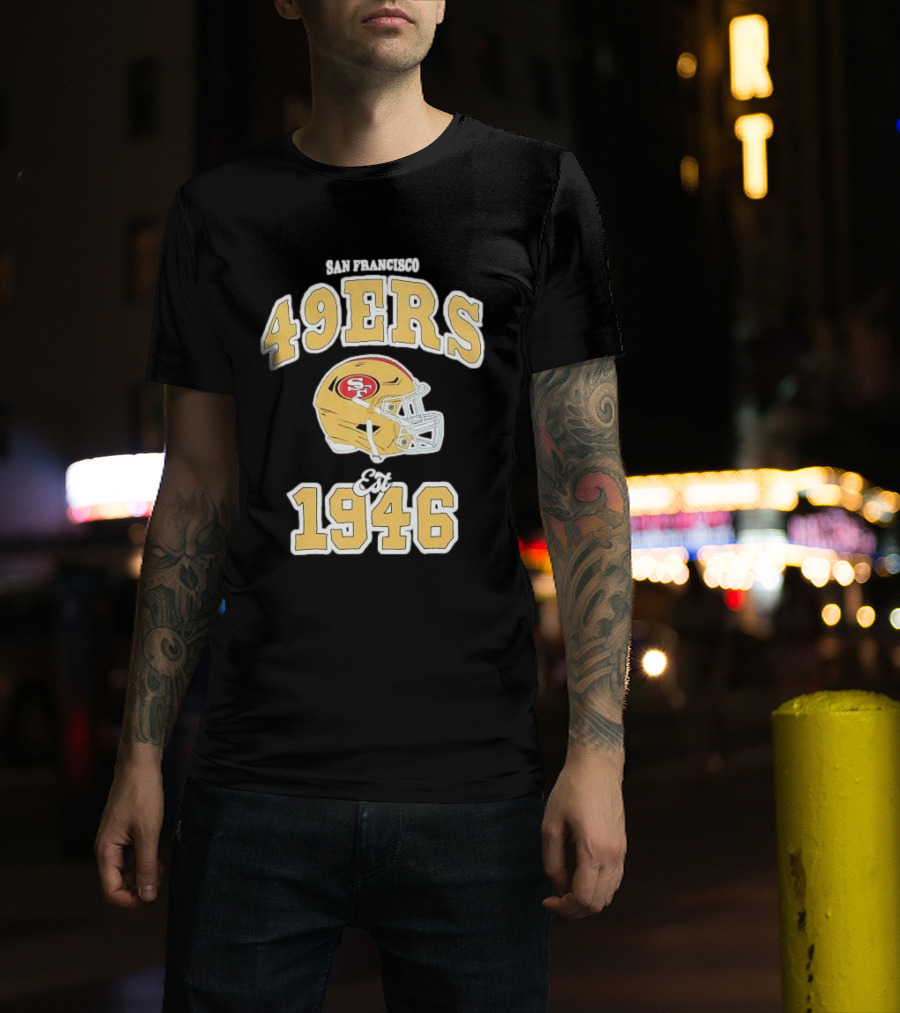 San Francisco 49ers Est 1946 Aleali May Helmet T-Shirt