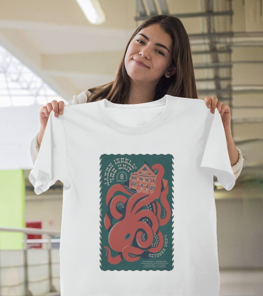 Jason Isbell and the 400 Unit Nashville Ryman Octopus Poster October 2024 Tour Dates T-Shirt