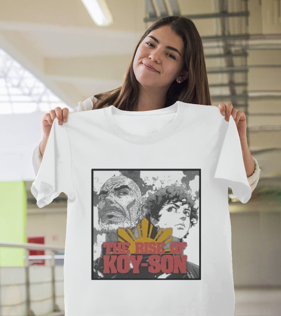 The Rise Of Koy-Son Jo Koy Anime Style Featuring Bold Portraits And Yellow Sun T-Shirt