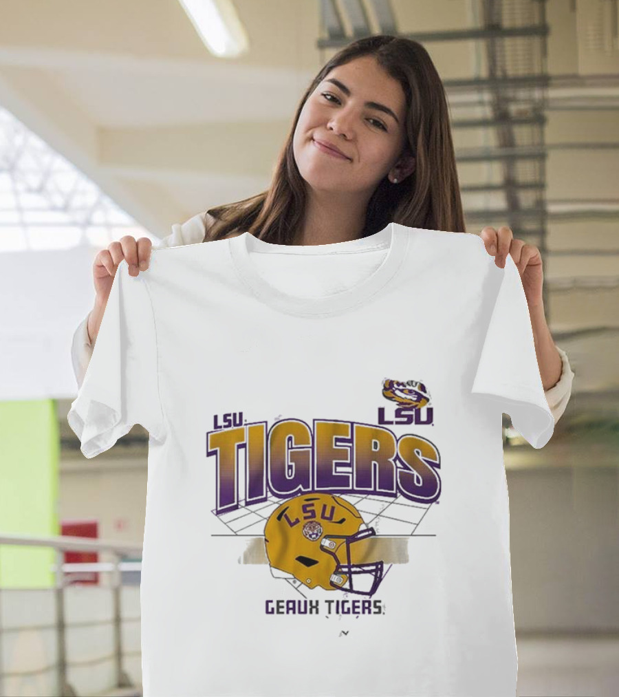 LSU Tigers Geaux Tigers Football Helmet Baton Rouge LA Grid T-Shirt