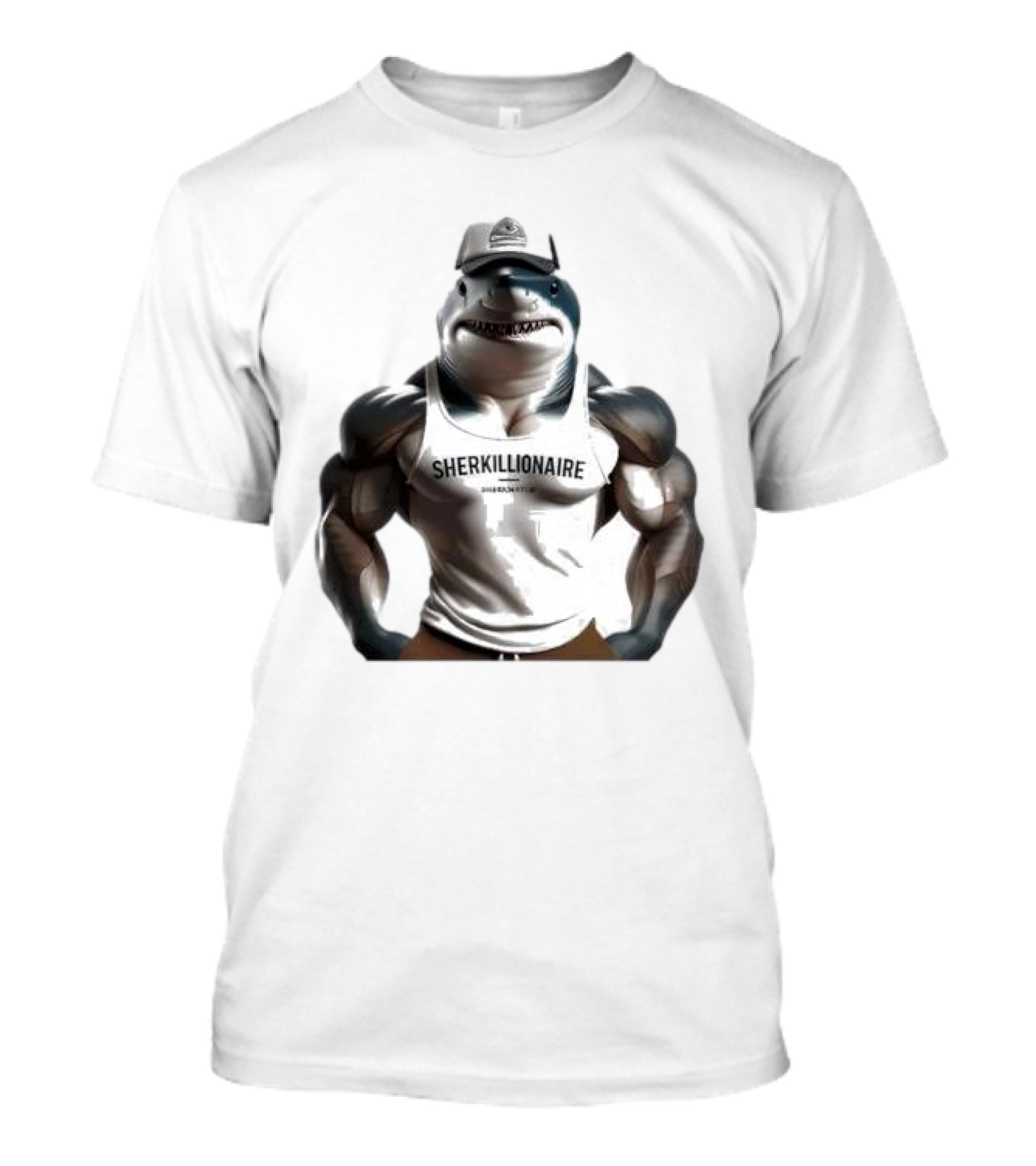 Muscular Shark Sherkillionaire Shirtless Body And Cap T-Shirt