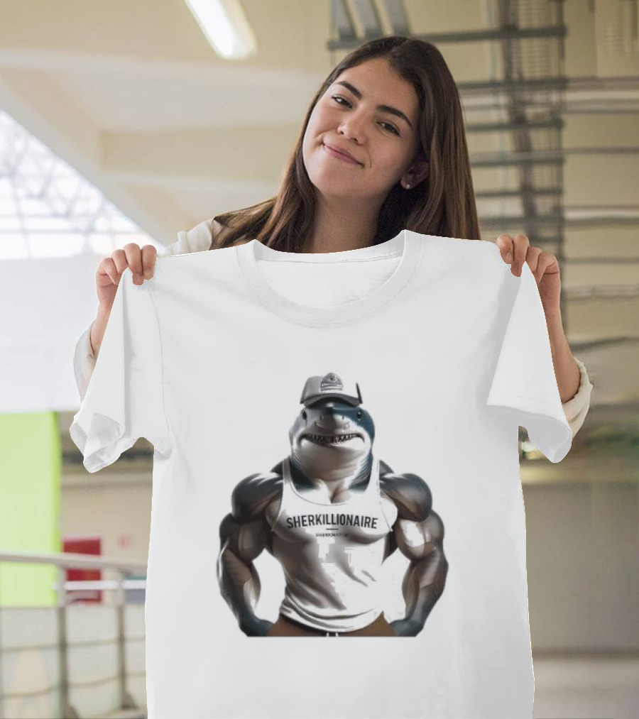 Muscular Shark Sherkillionaire Shirtless Body And Cap T-Shirt
