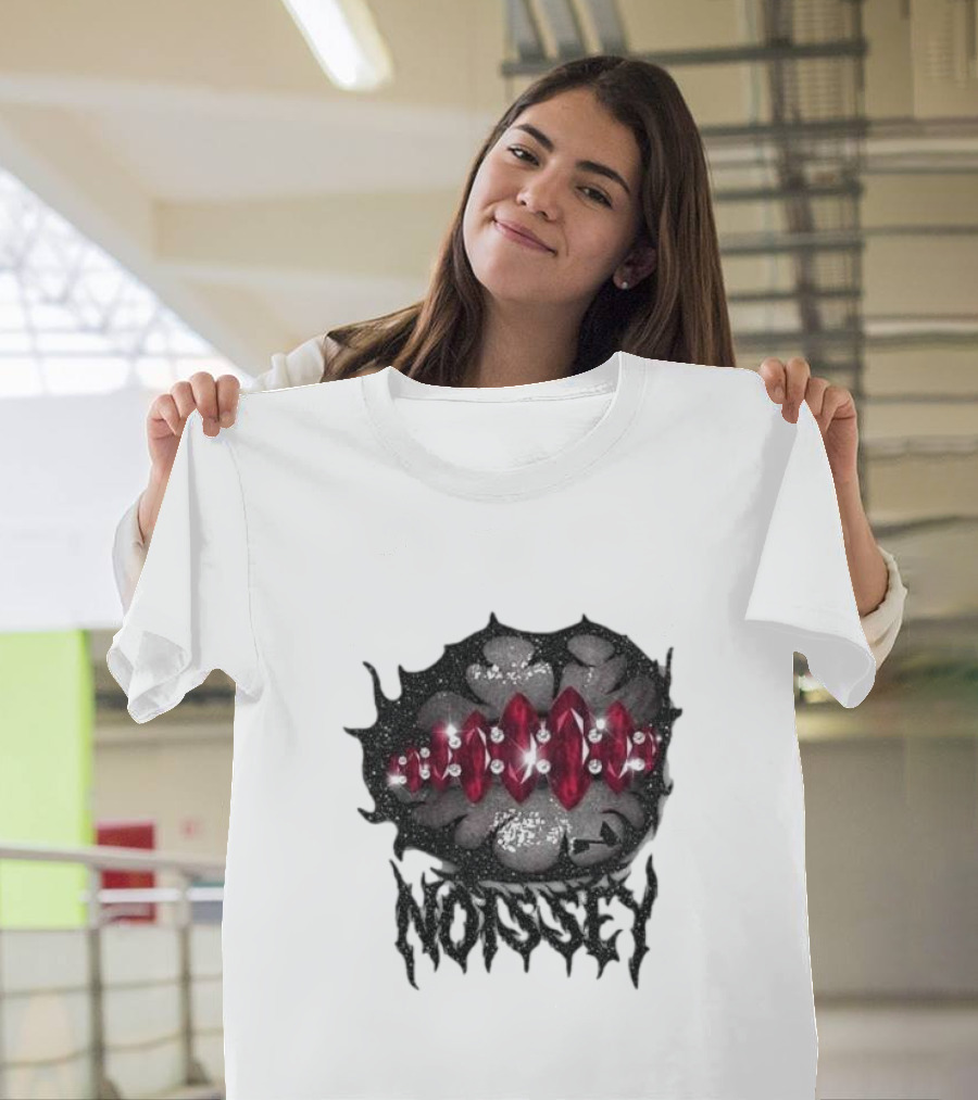 Noissey Rock Night Red Diamond Lip Print T-Shirt