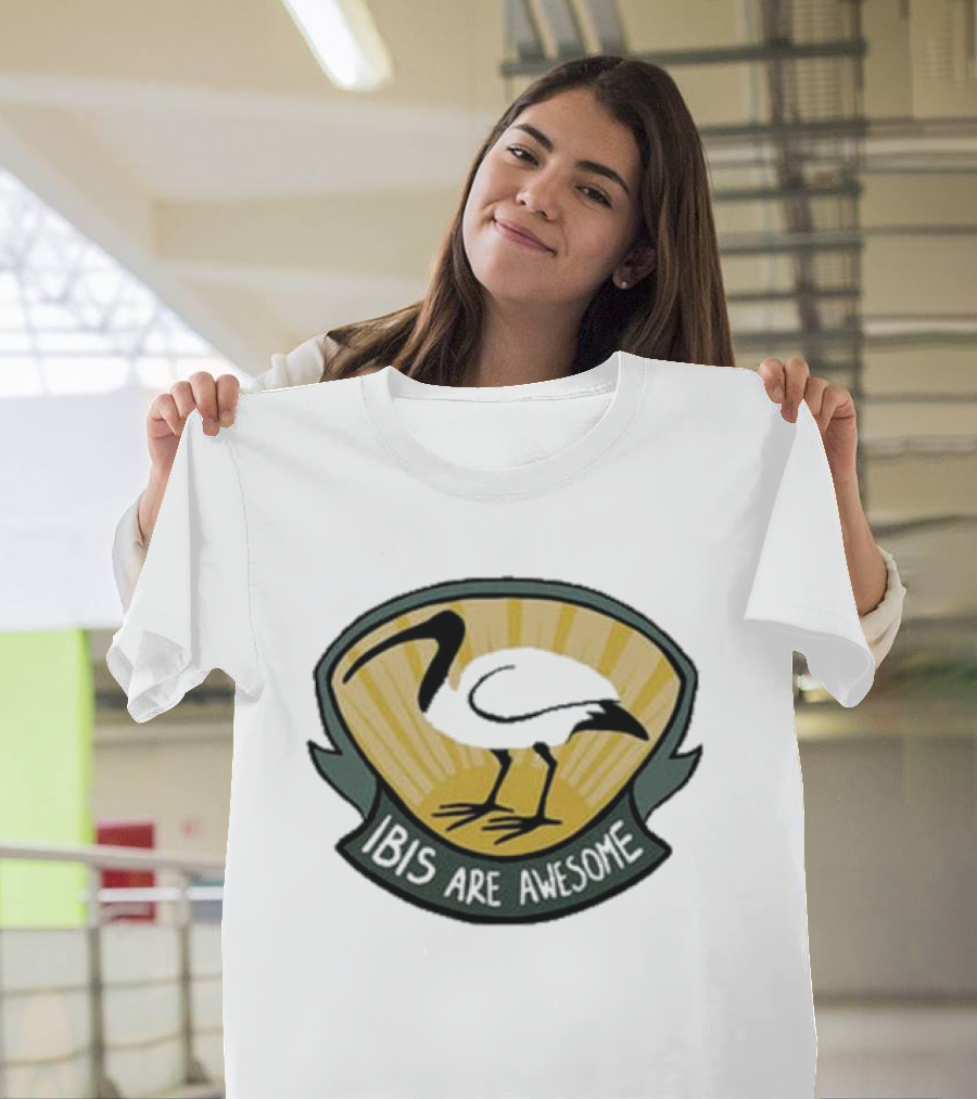 Bridget Farmer Ibis Are Awesome Emblem T-Shirt