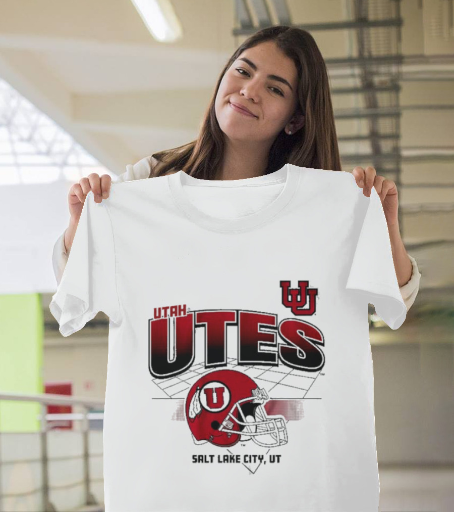 Utah Utes Football Helmet Salt Lake City UT Grid T-Shirt