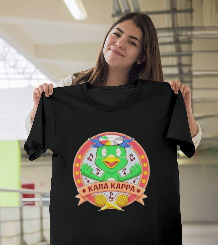 Karaoke Kappa Music Japan Monster Kara Kappa Music Notes Cartoon T-Shirt