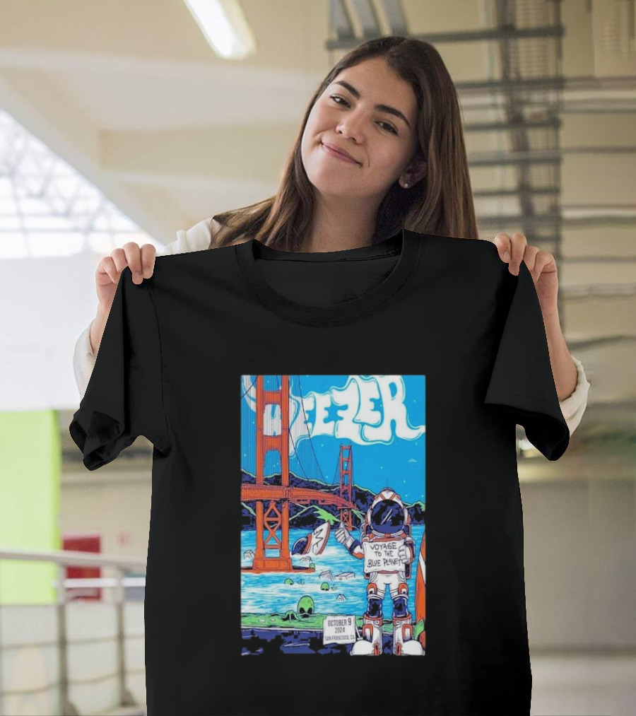 Weezer Voyage to the Blue Planet Golden Gate Bridge October 9 2024 San Francisco Ca T-Shirt