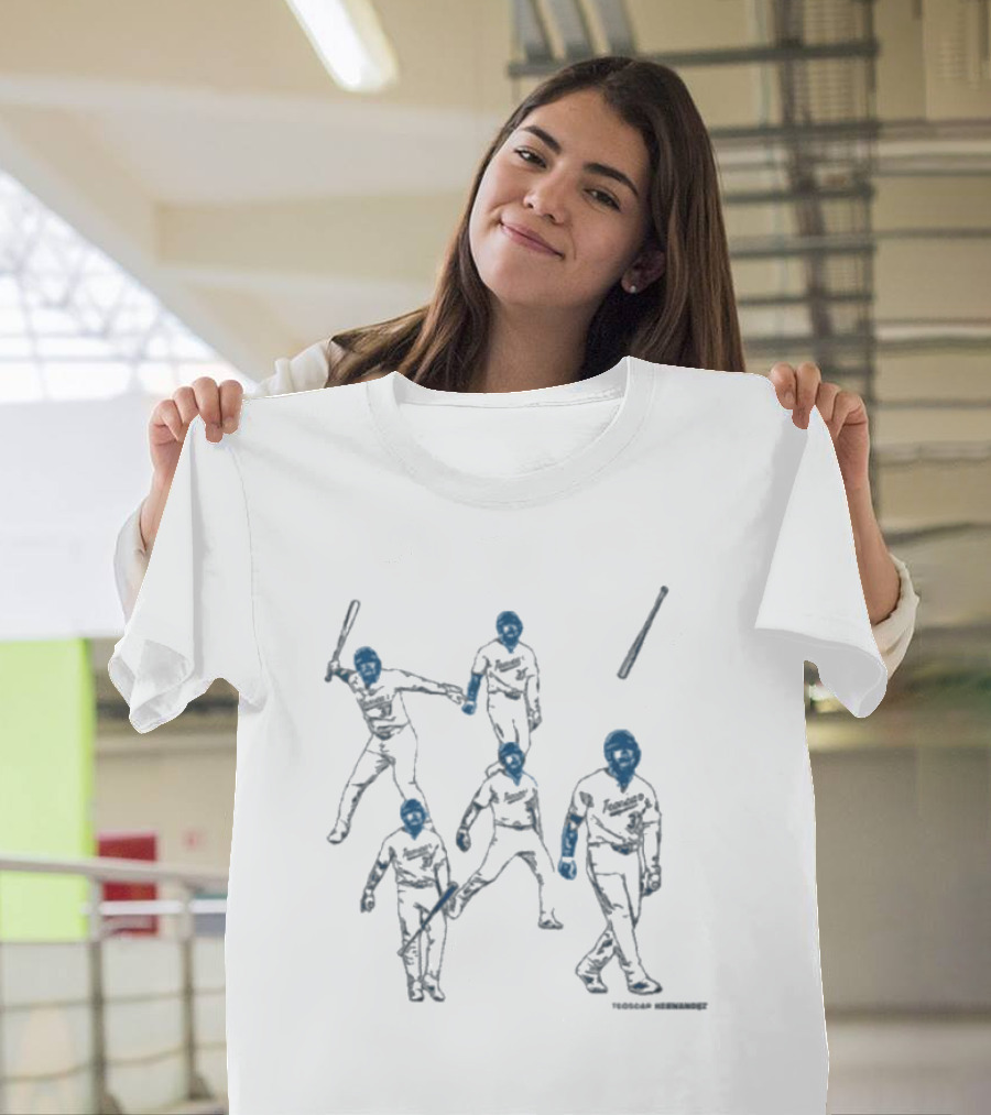 Teoscar Hernandez Bat Flip Baseball Sequence Dodgers T-Shirt