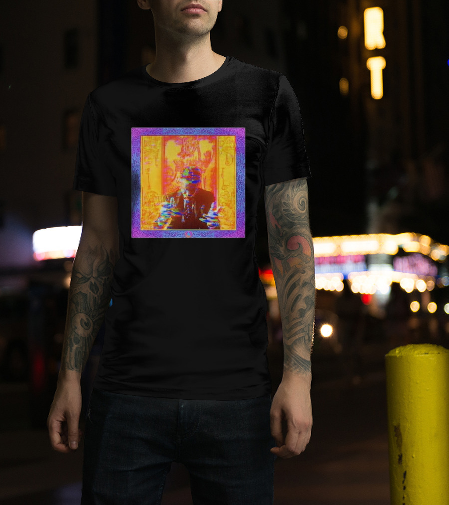 Dragons Ft Jordan Peterson Psychedelic Portrait With Ornate Border T-Shirt