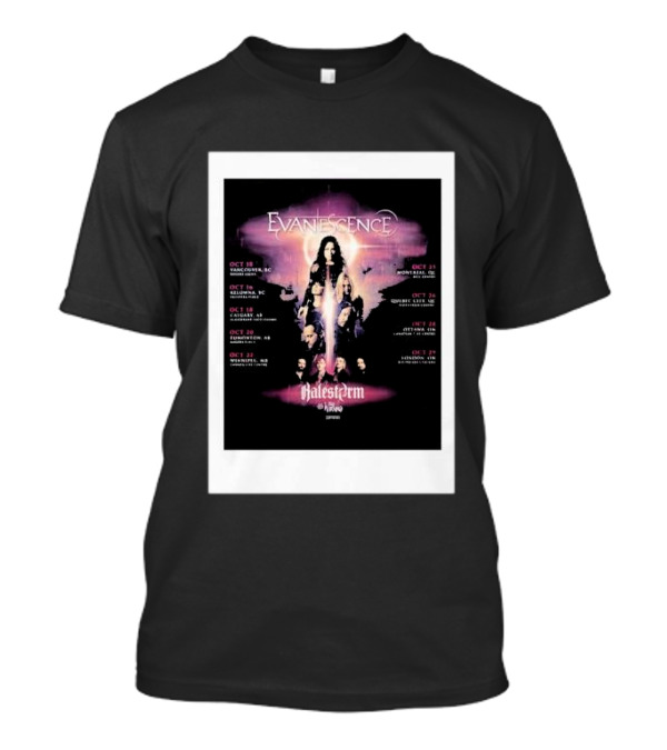 Evanescence With Halestorm Live In Canada 2024 Tour Dates T-Shirt