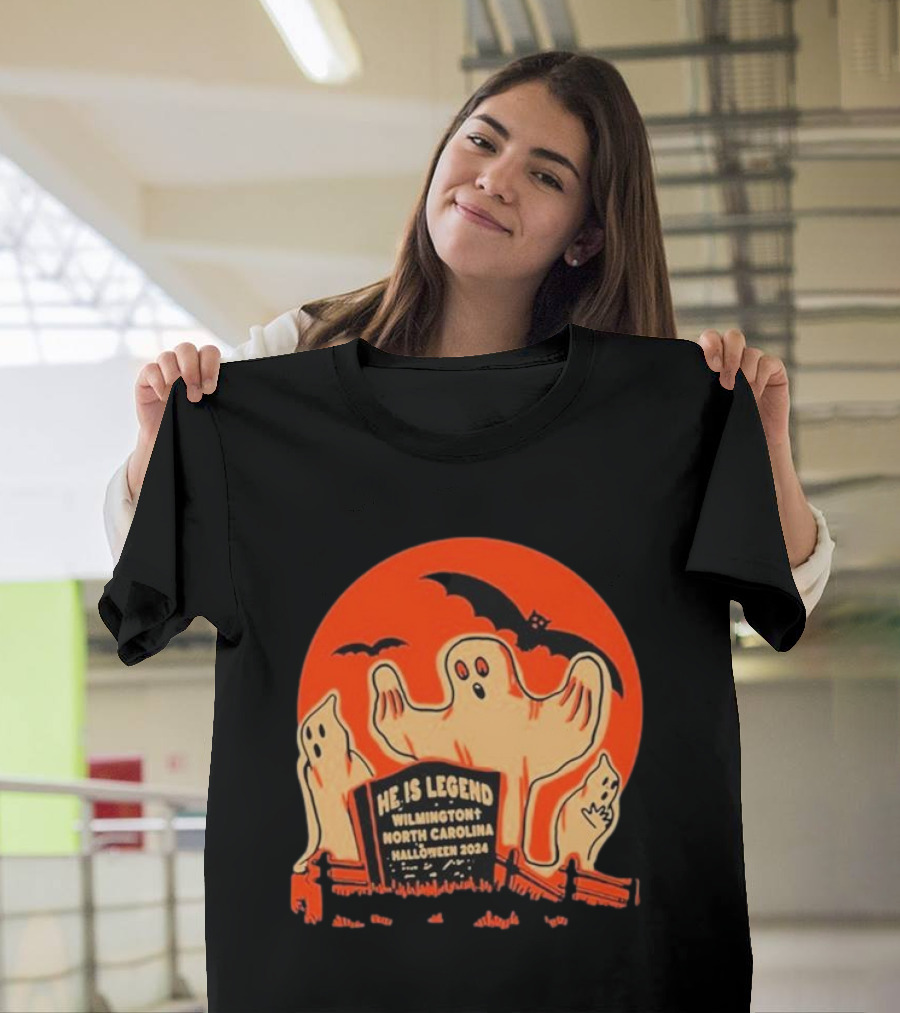 He Is Legend Wilmington North Carolina Halloween 2024 Scary Ghost T-Shirt