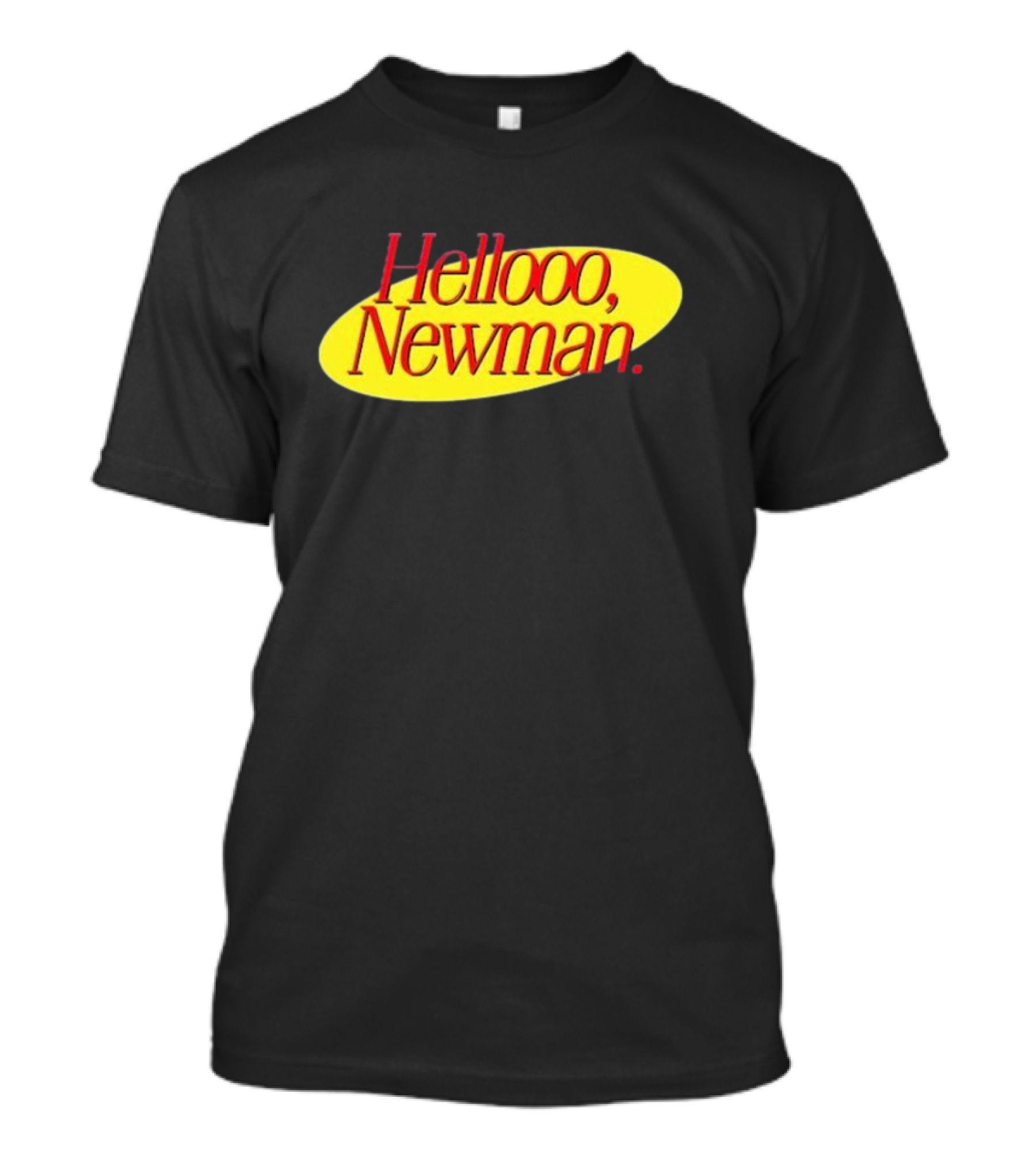 Hello Newman Seinfeld Catchphrase Yellow Oval T-Shirt