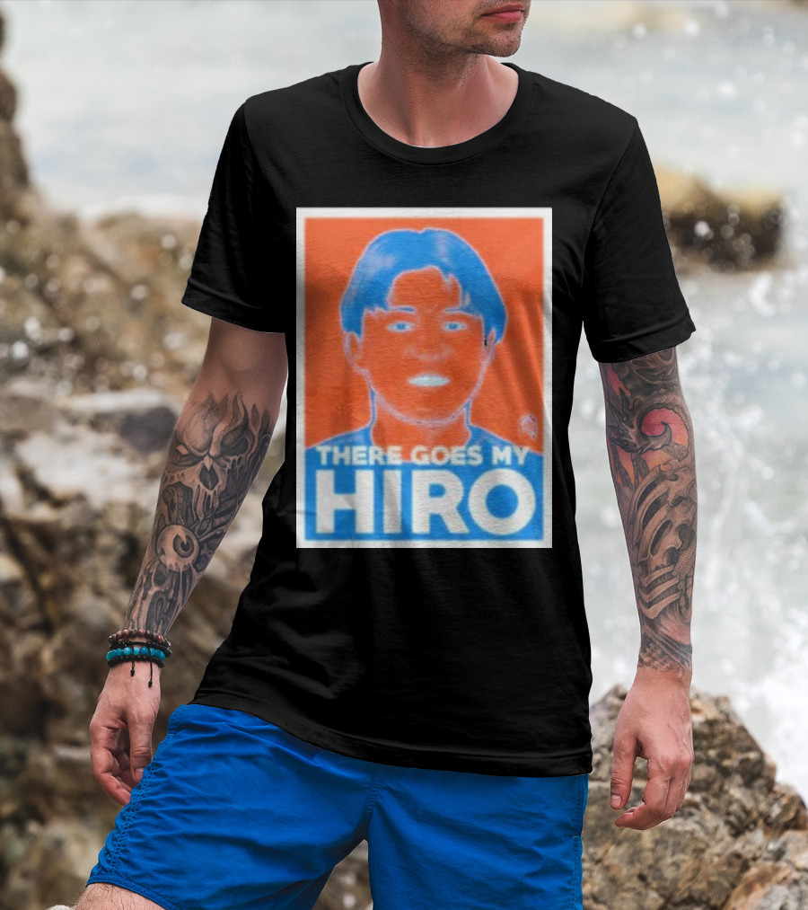 There Goes My Hiro Portrait Blue And Orange T-Shirt