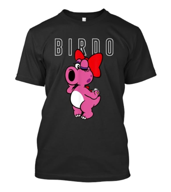 Super Mario Bros Birdo Pink Character With Bow Icon Text T-Shirt