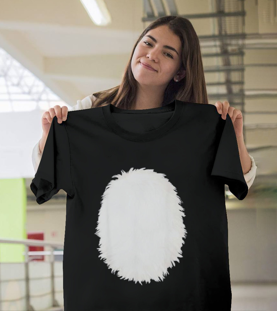 White Furry Belly DIY Costume Cosplay Animal Theme Panda Bear Cat Skunk Deer T-Shirt