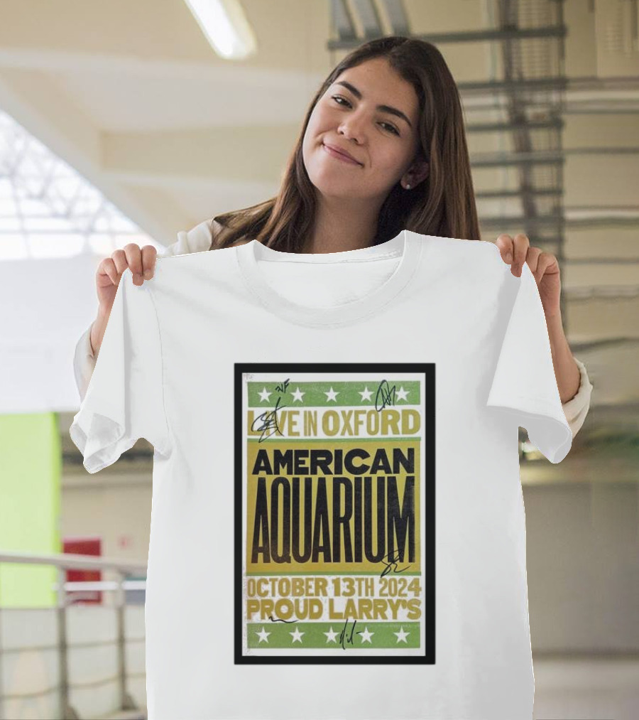 American Aquarium Live in Oxford October 13th 2024 Proud Larry's Concert T-Shirt
