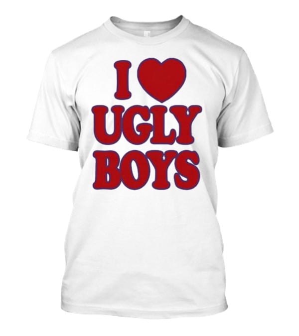 Omar Apollo I Love Ugly Boys Red Text Heart T-Shirt