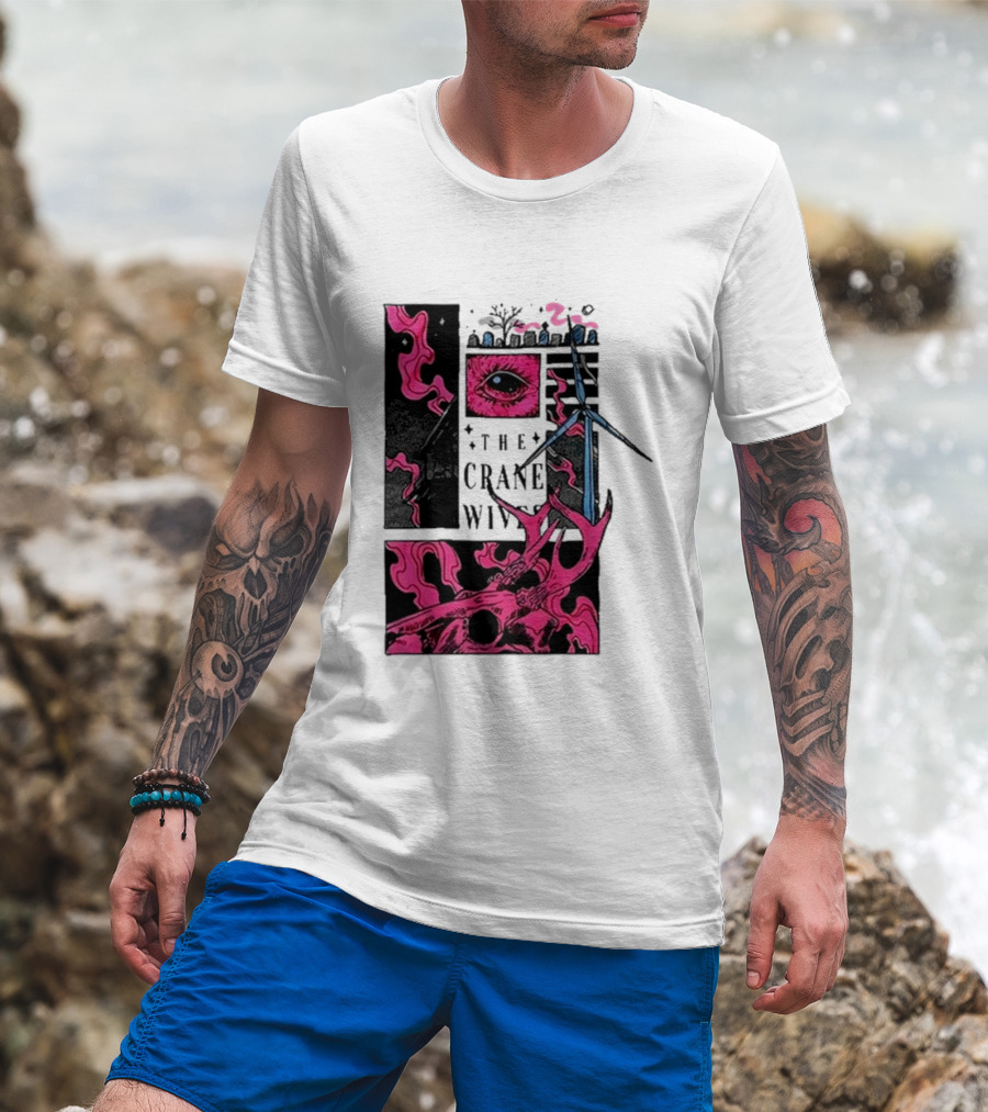 The Crane Wives The Well Pink Skull And Windmill T-Shirt