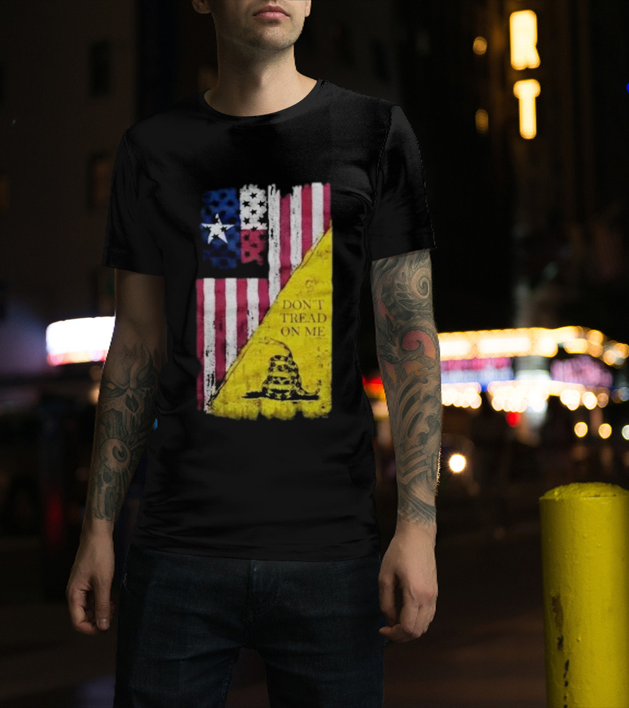 Don’t Tread On Me American Flag Gadsden Snake Vintage T-Shirt