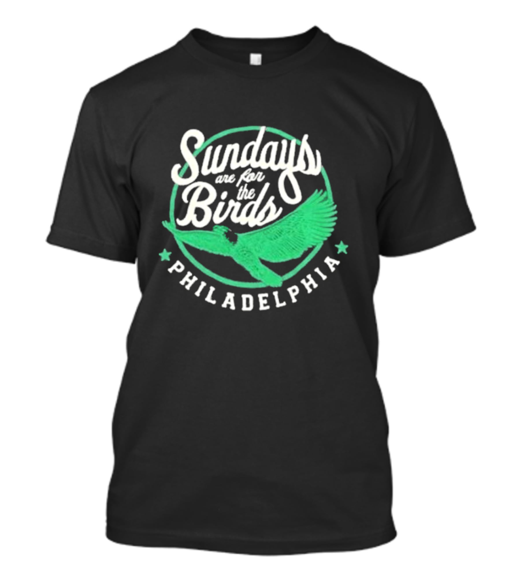 Philadelphia Sundays Are For The Birds Green Winged T-Shirt